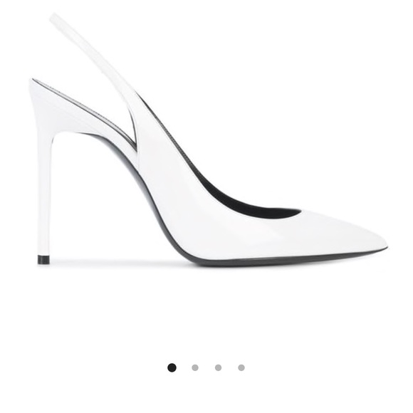 saint laurent white pumps